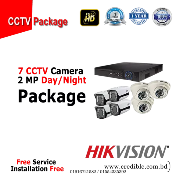 Hikvision 7 Pcs CC Camera Package