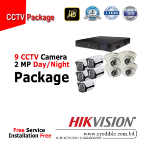Hikvision 9 Pcs CC Camera Package