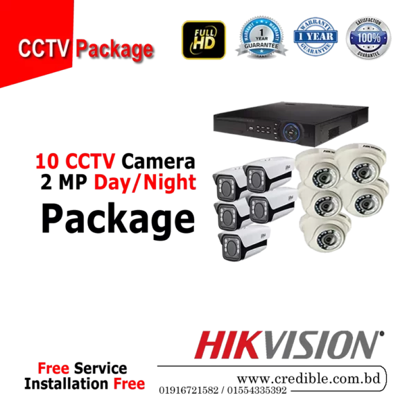 Hikvision 10 Pcs CC Camera Package