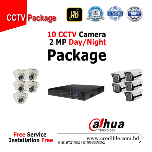 Dahua 10 Pcs CC Camera Package