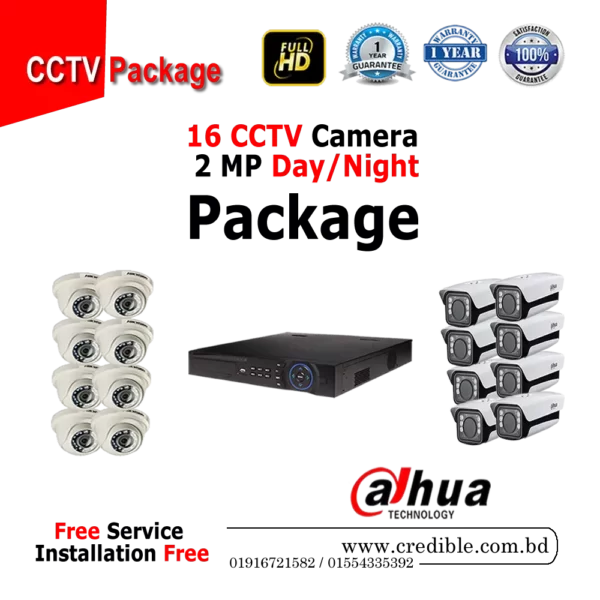 Dahua 16 Pcs CCTV Camera Package