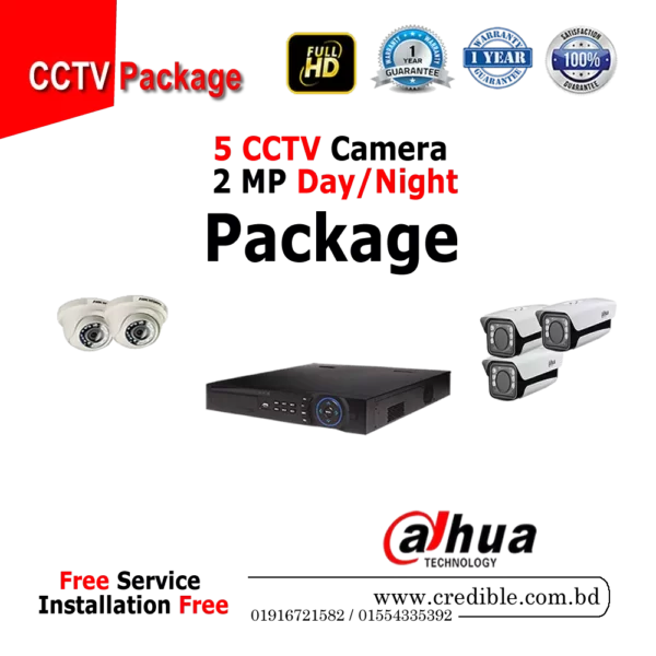 Dahua 5 Pcs CC Camera Package