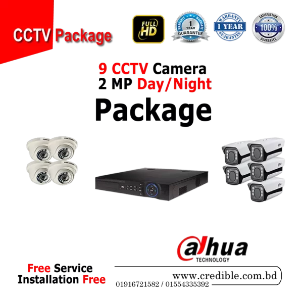 Dahua 9 Pcs CC Camera Package