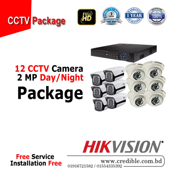 Hikvision 12 Pcs CC Camera Package