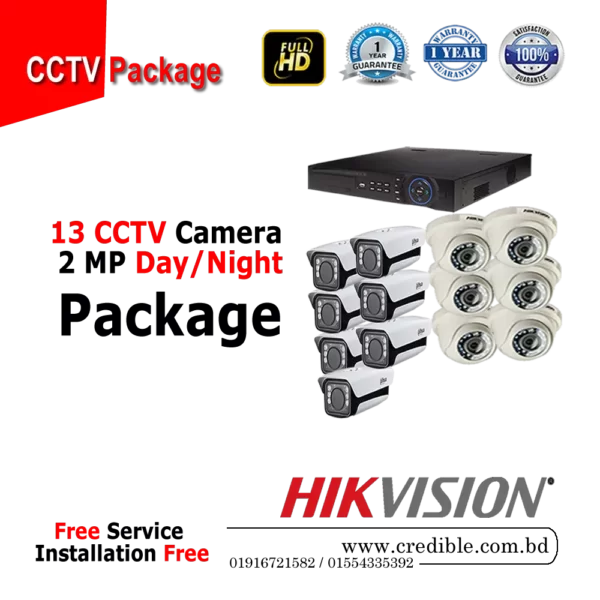 Hikvision 13 Pcs CC Camera Package