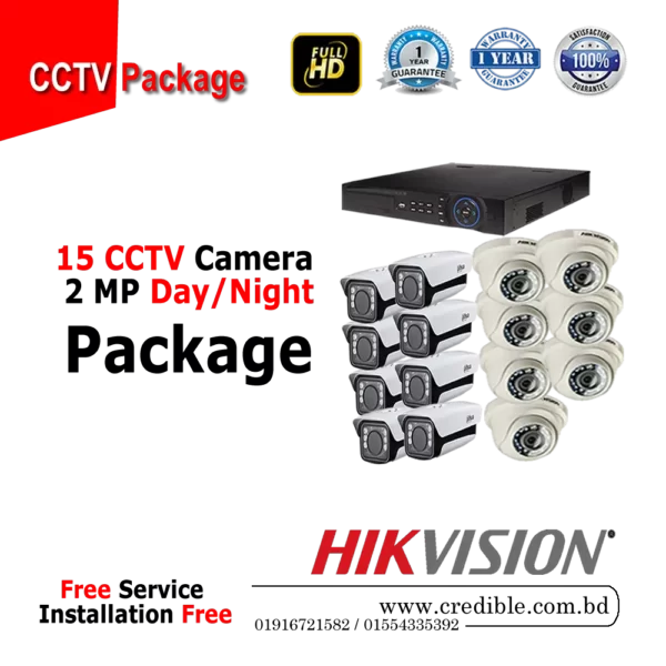 Hikvision 15 Pcs CC Camera Package