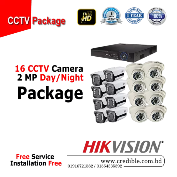 Hikvision 16 Pcs CC Camera Package