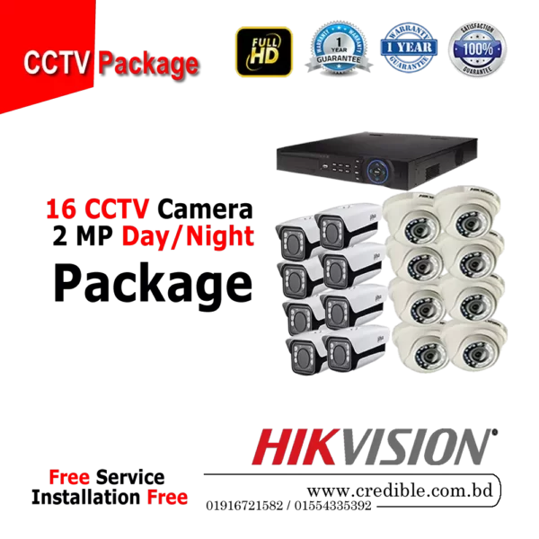 Hikvision 16 Pcs CCTV Camera Package